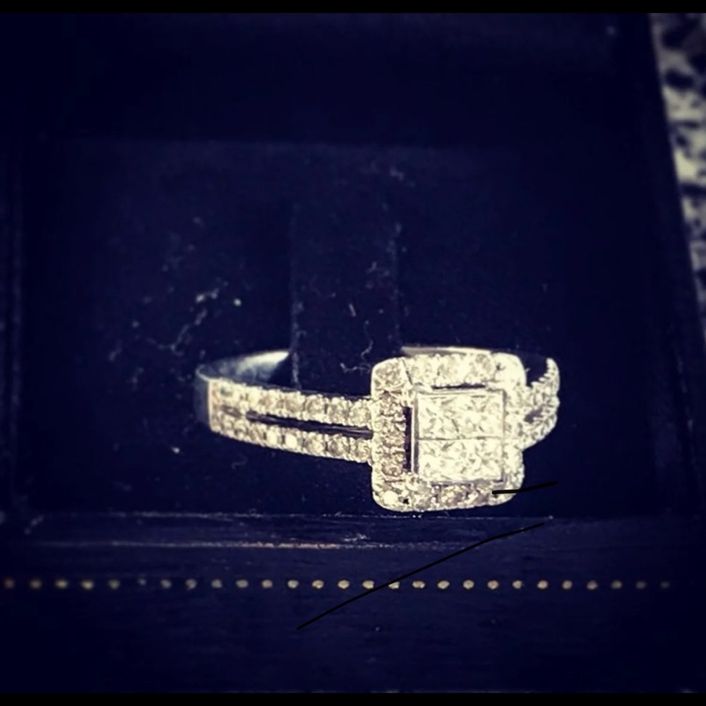 1ct total weight illusion cut diamond ring size 8